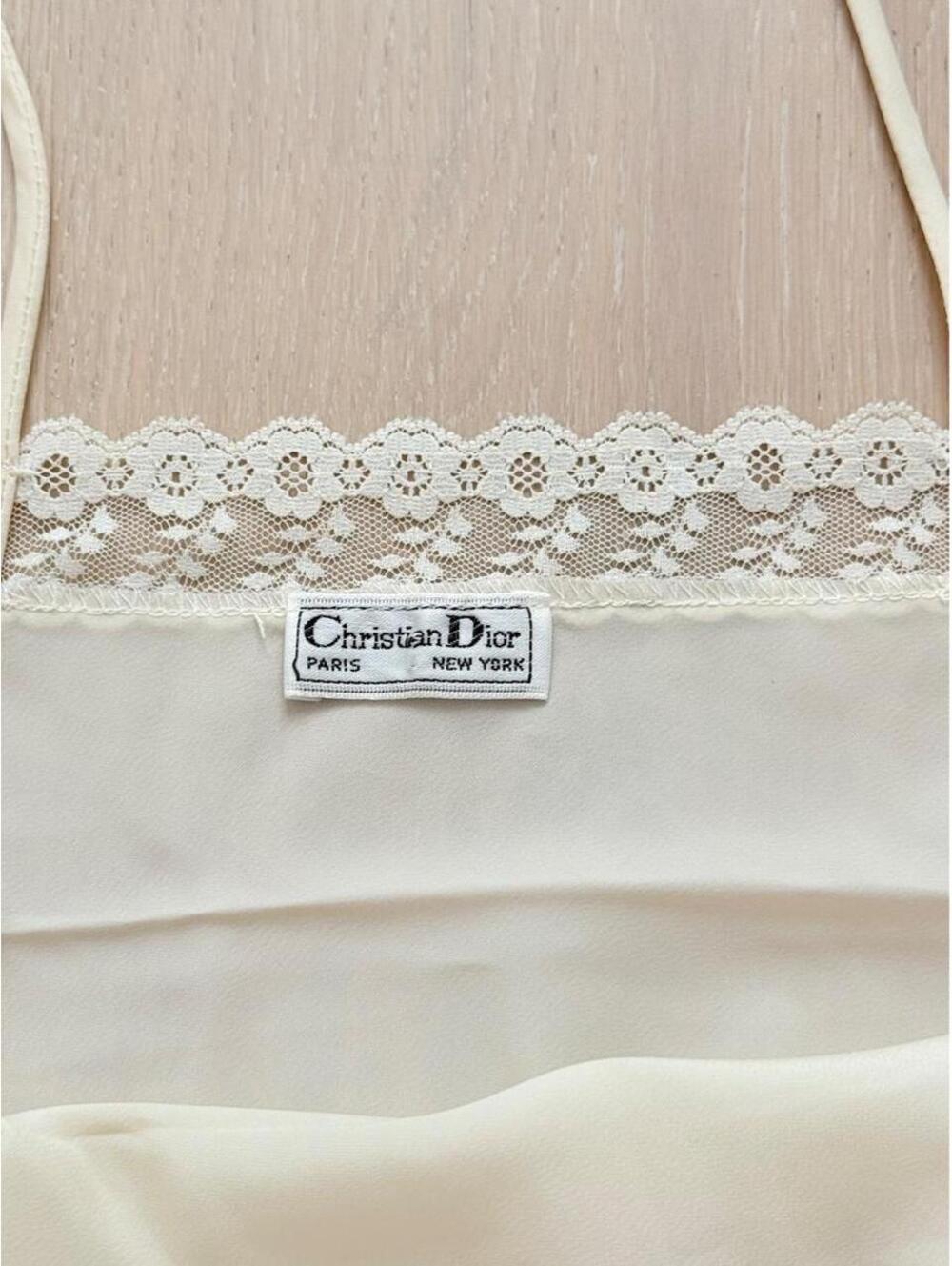Vintage Christian Dior Lace Camisole Top Buttercream